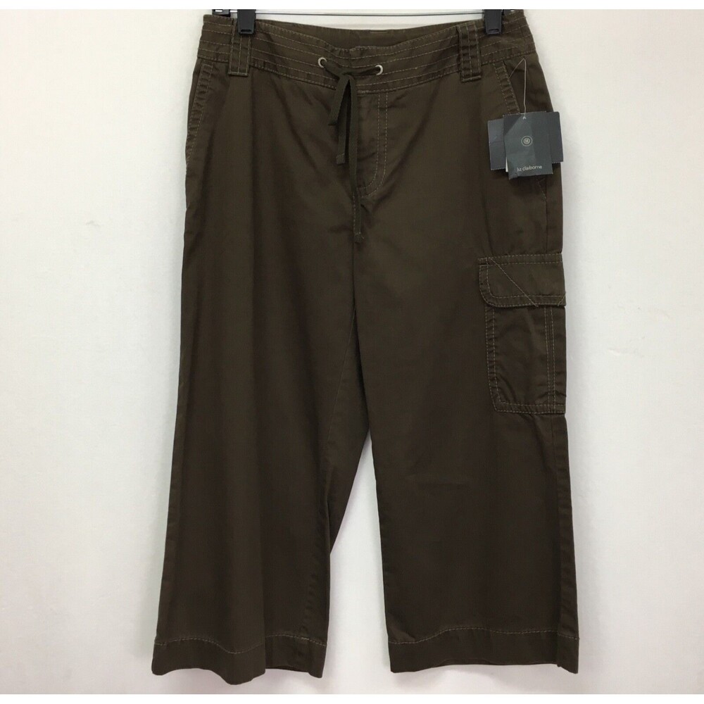 Liz Claiborne Women's Pants 8 Petite 8P Brown Contour Waistband Audra NWT